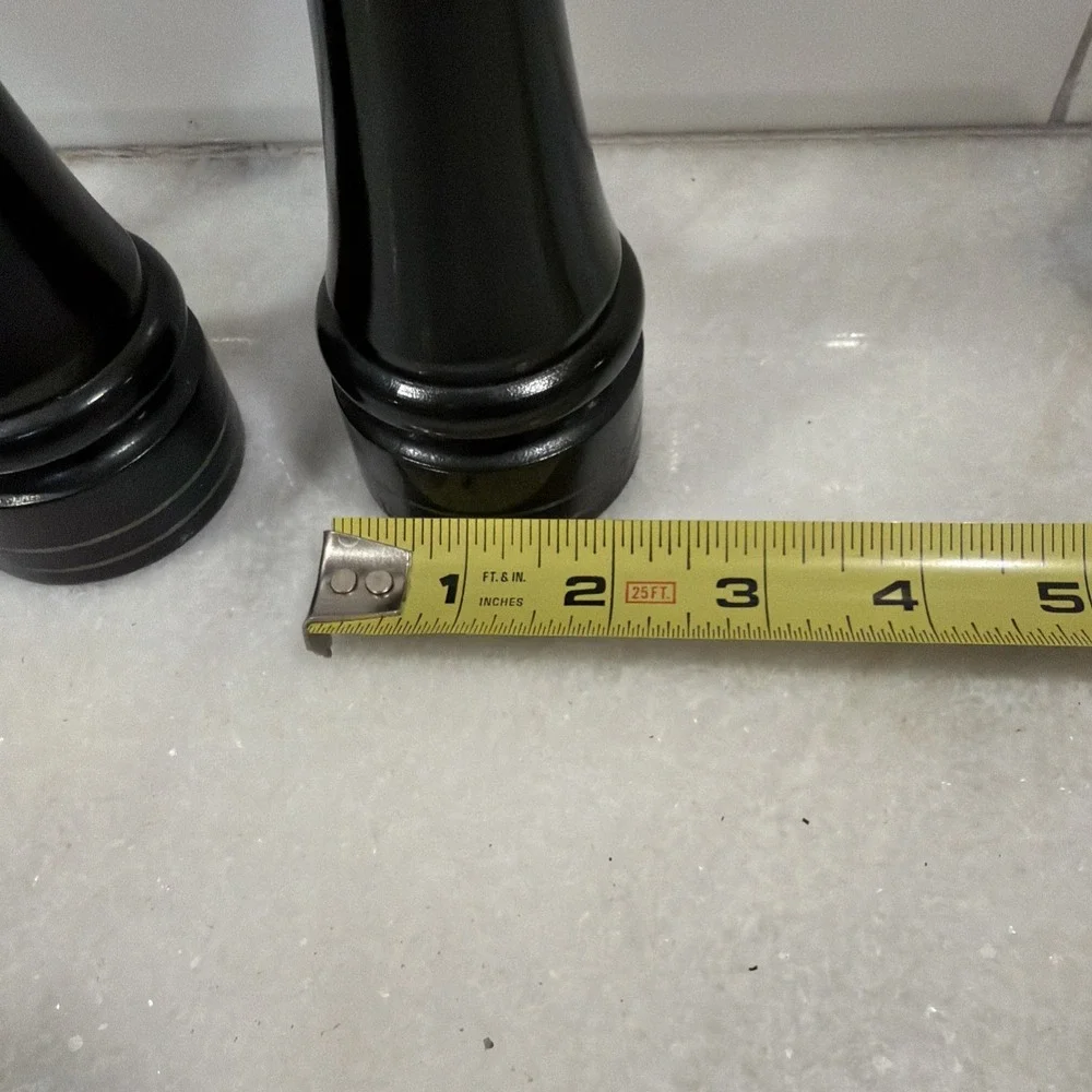 Vintage Olde Thompson Salt And Pepper Grinder Set Black /gold‎ ES004